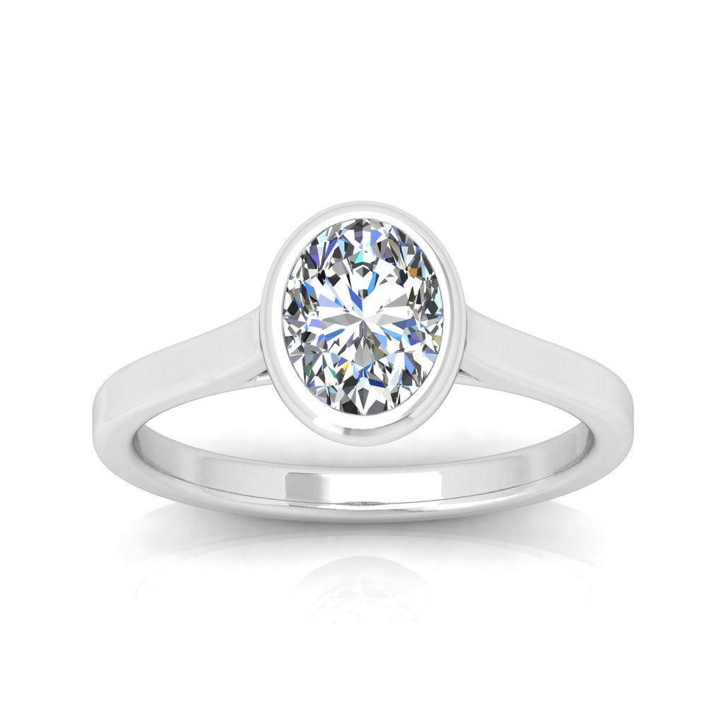 18k Yellow Gold All Shape Comfort Fit Bezel Set Solitaire Engagement Ring
