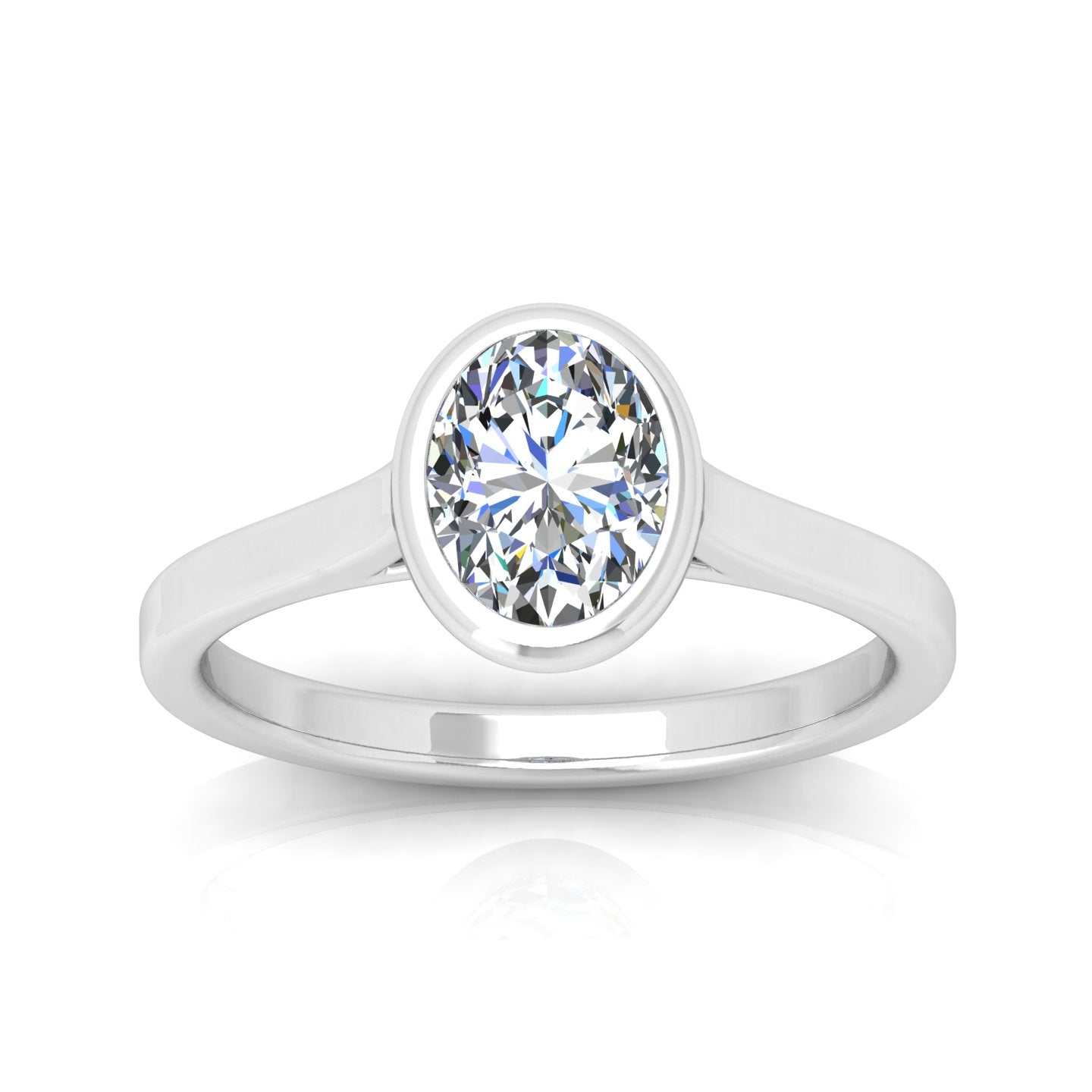18k Yellow Gold All Shape Comfort Fit Bezel Set Solitaire Engagement Ring