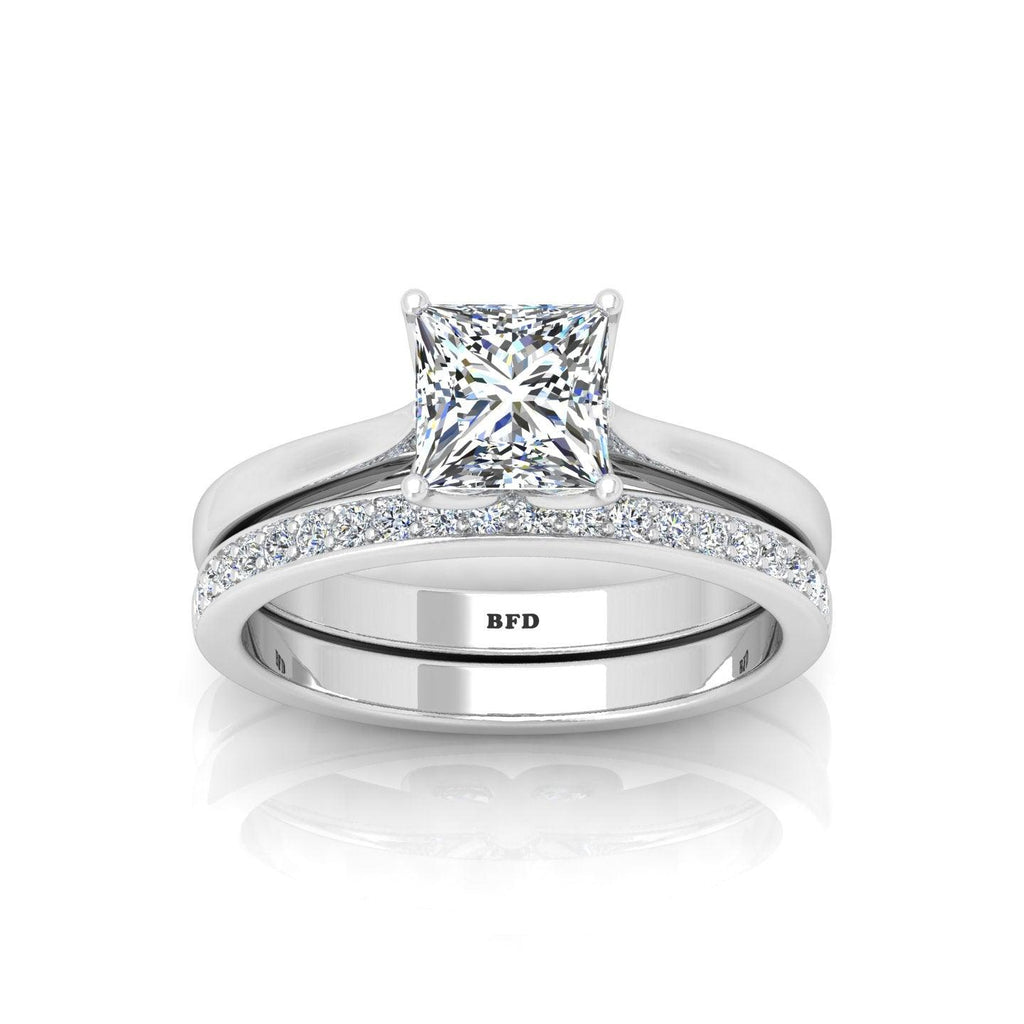 Certified Princess Diamond Bridal Set Engagement Ring