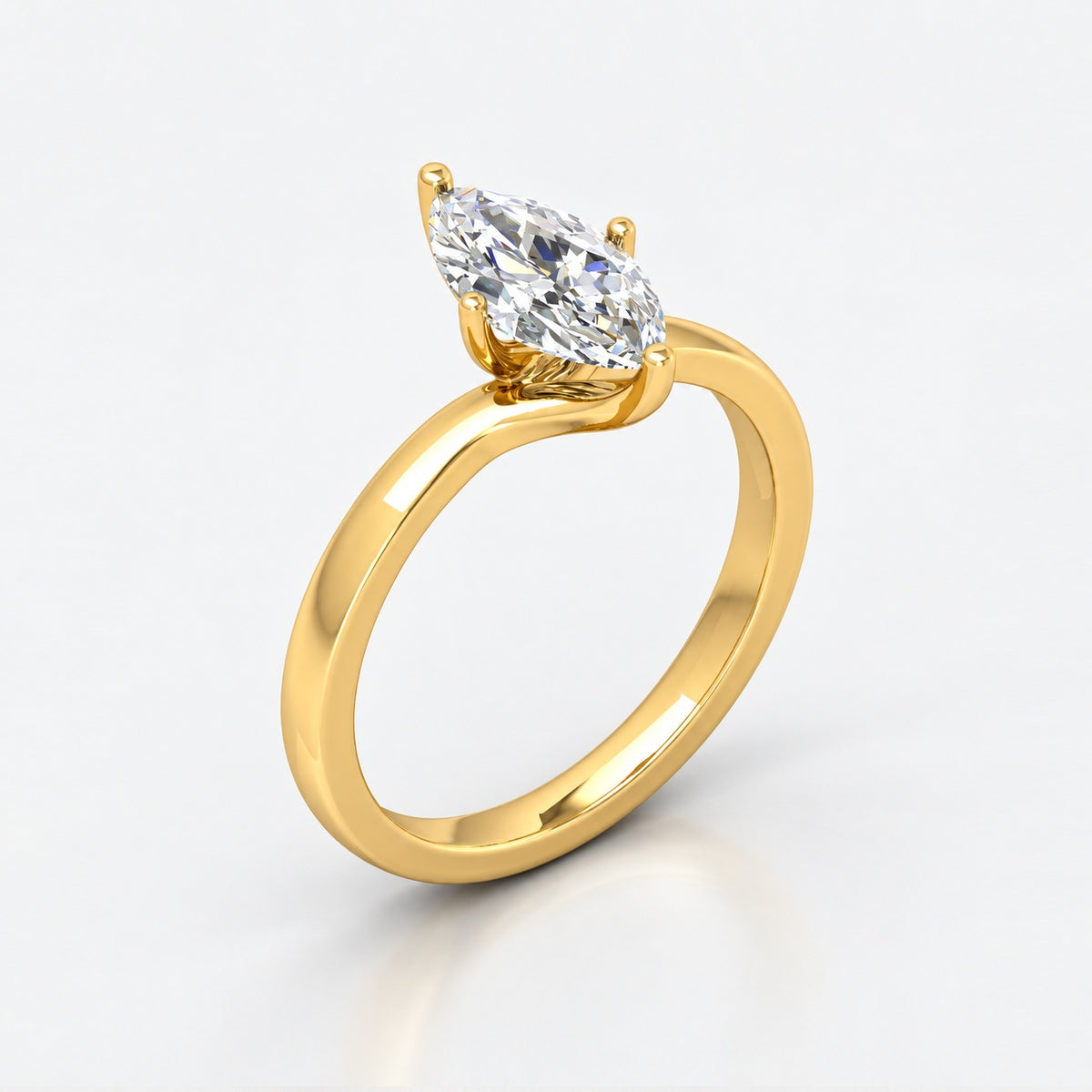 Solitaire Engagement Ring Marquise Diamond 2.00Ct IGI Certified in Gold & Platinum