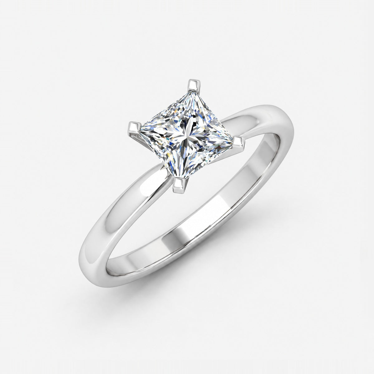 IGI Certified 2.00Ct Solitaire Engagement Women's Ring Princess Diamond in Gold & Platinum