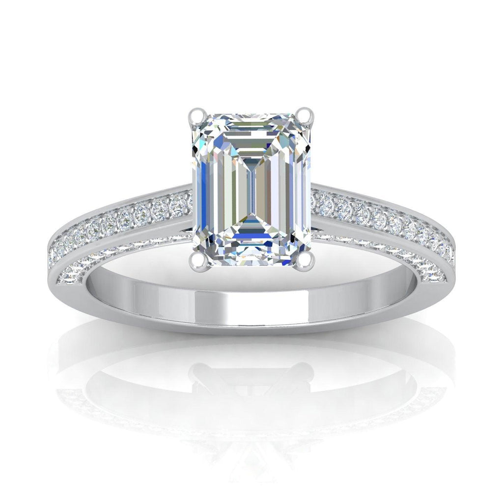 Certified Emerald Diamond Engagement Ring 2.00Carat