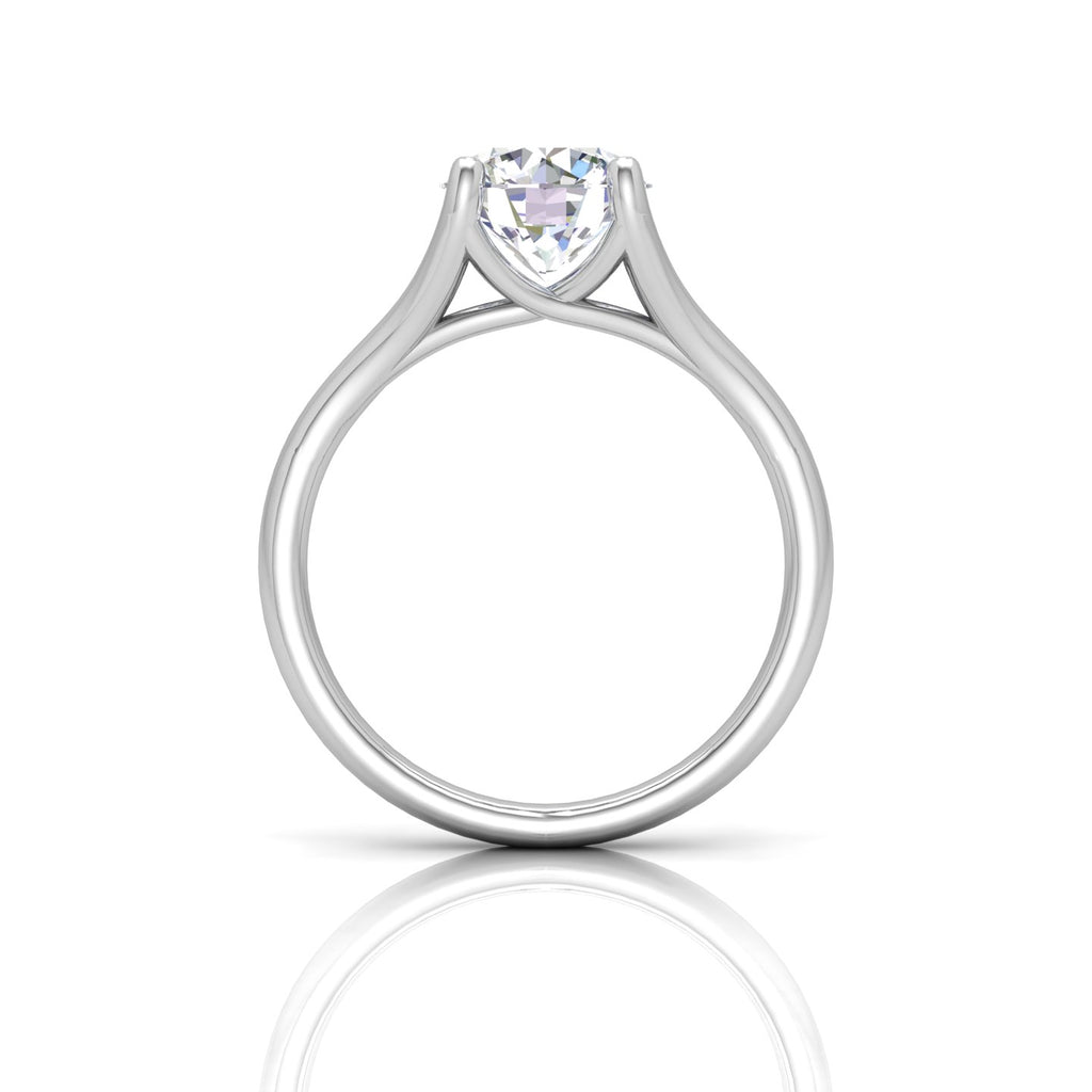 Round Diamond Split Shank Solitaire Engagement Ring