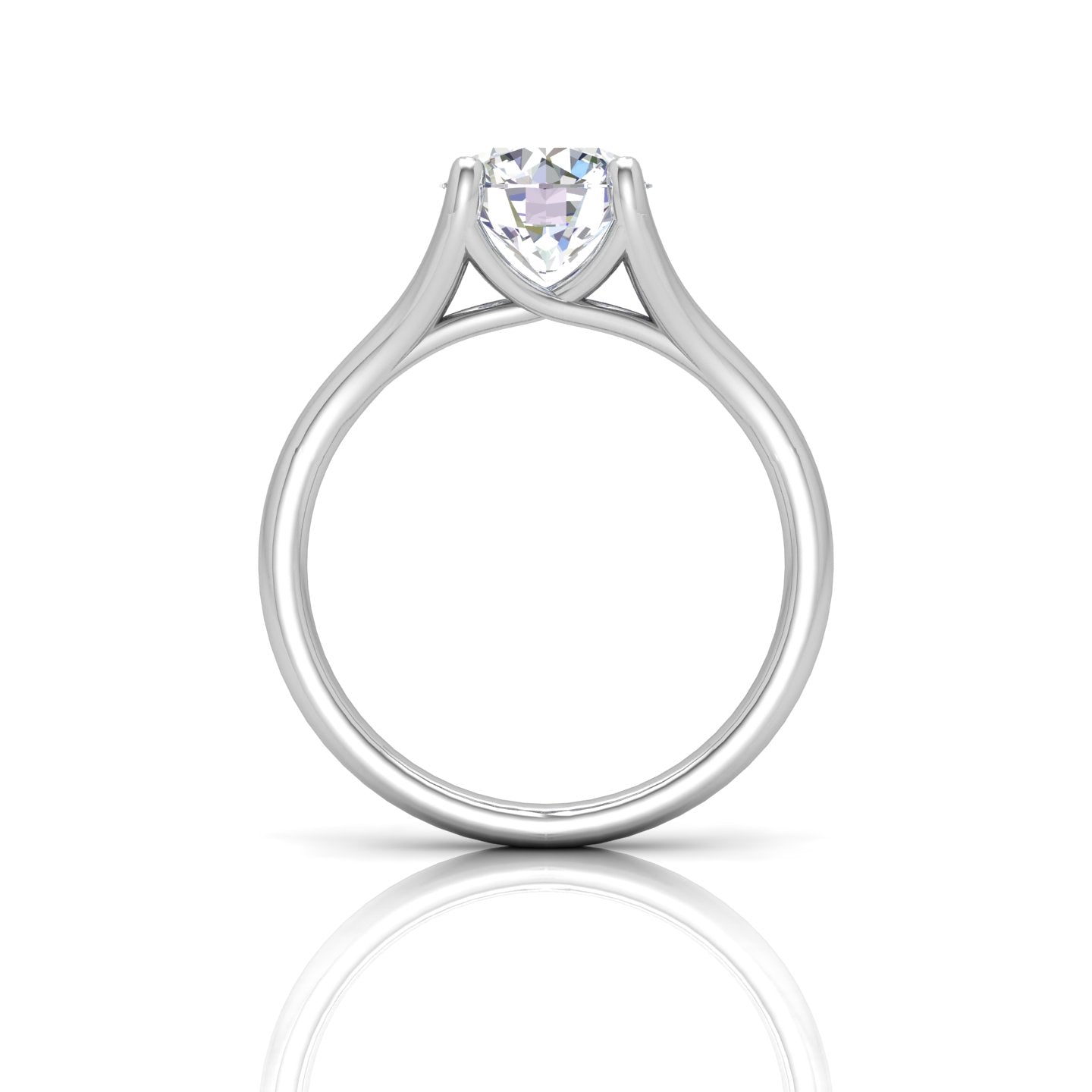 Round Diamond Split Shank Solitaire Engagement Ring