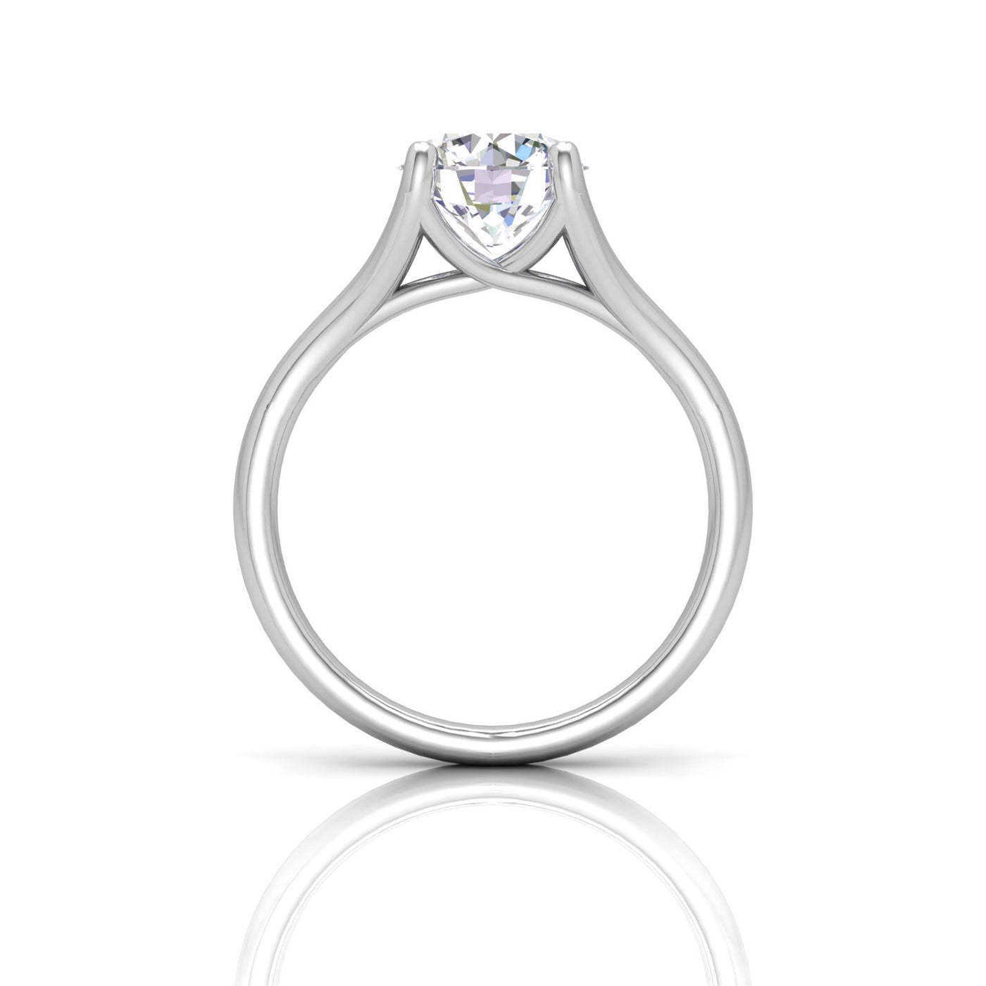 Round Diamond Split Shank Solitaire Engagement Ring