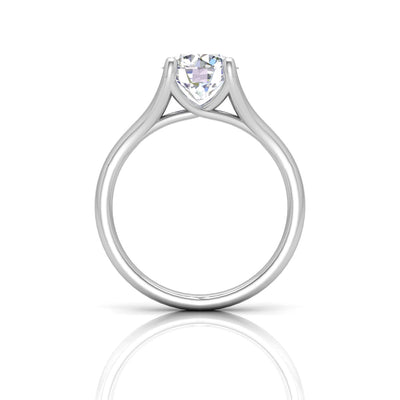 Round Diamond Split Shank Solitaire Engagement Ring