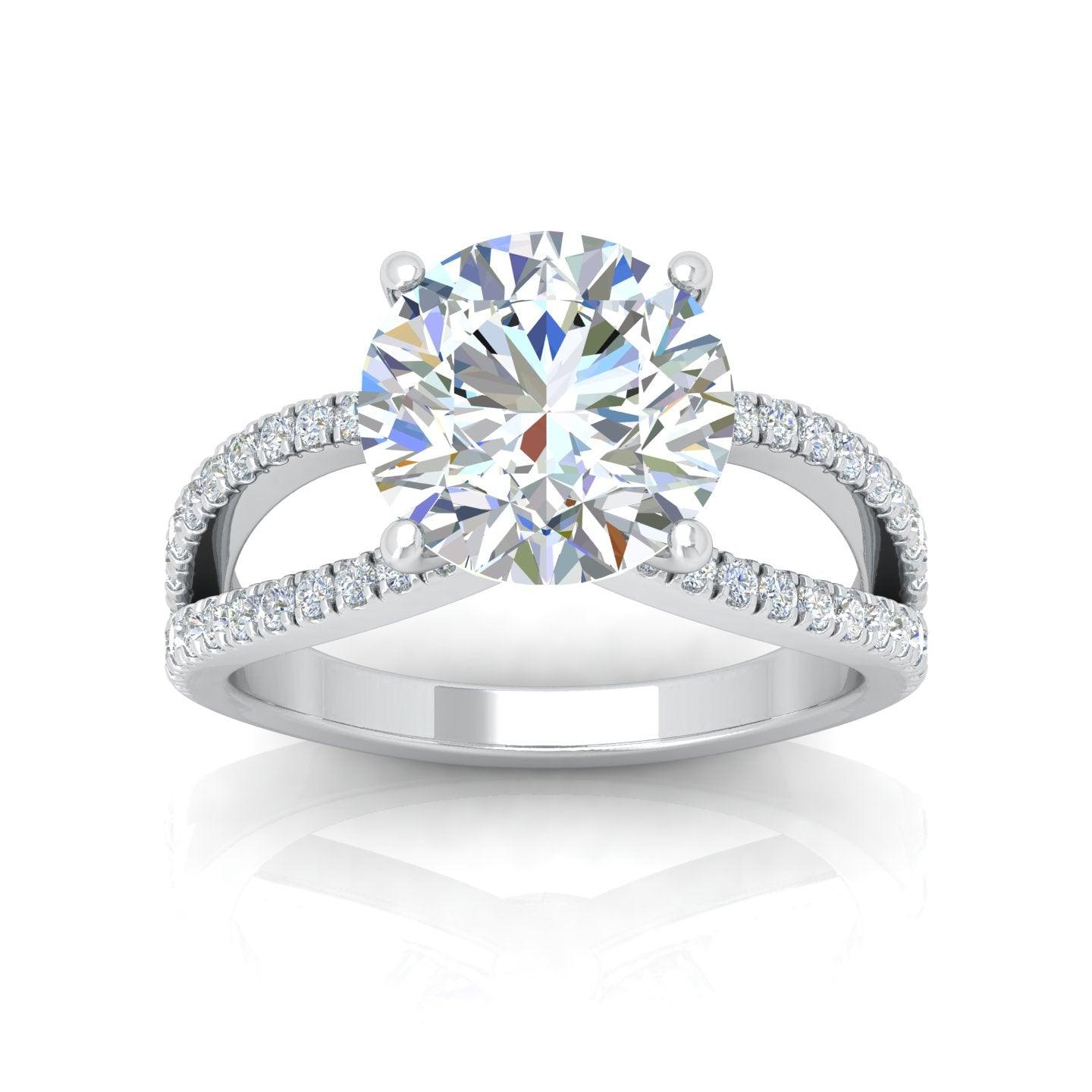 Last Piece IGI Certified 6.50Ct Huge Round Diamond Split Shank Engagement Ring in Platinum