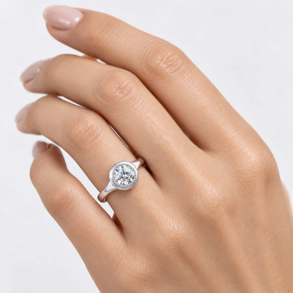 IGI Certified 2.00Ct Classic Milgrain Set Solitaire Engagement Ring in Gold & Platinum