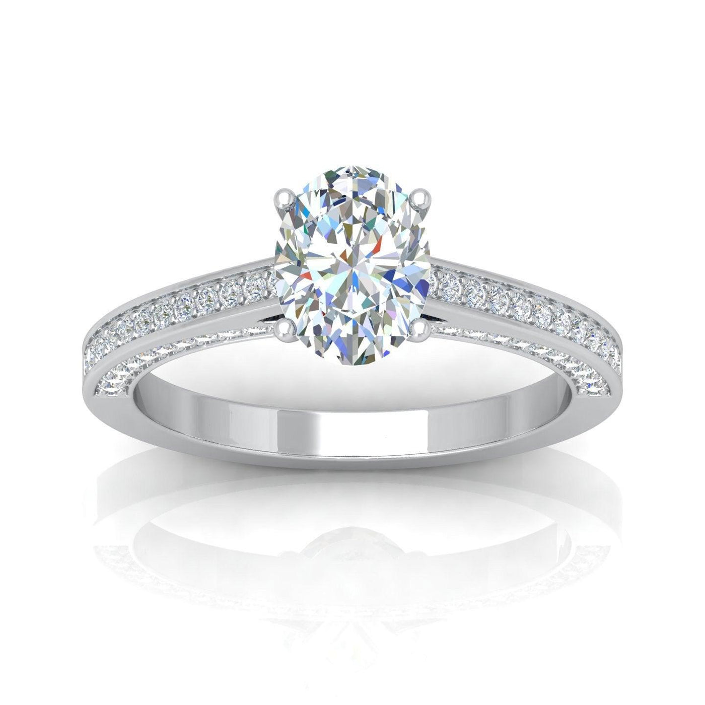 Certified Oval Diamond Engagement Ring 2.00Carat E/VS