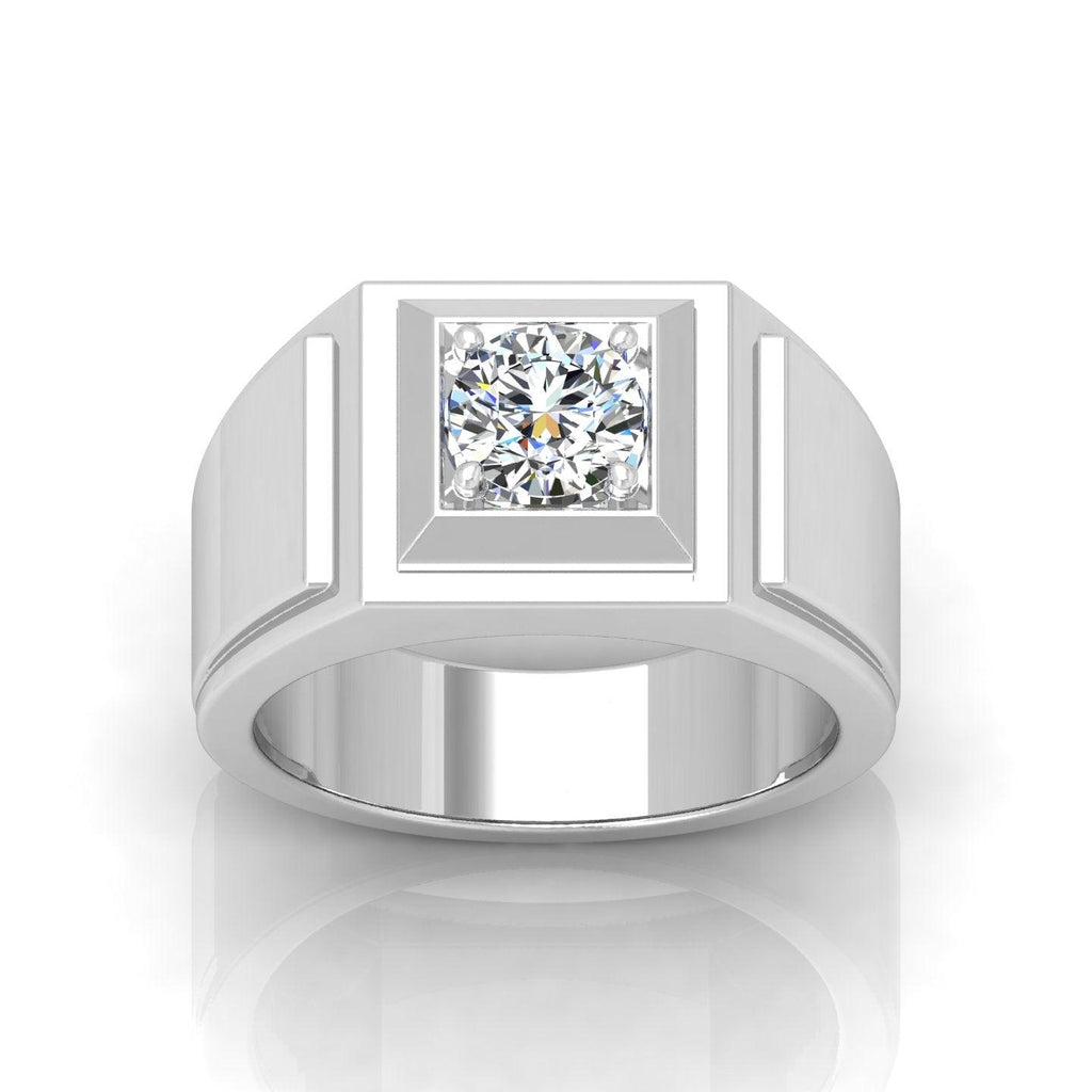 Certified E/VS 1.00Ct Round Diamond Solitaire Engagement Ring For Him
