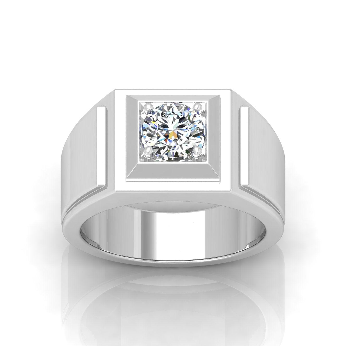 Certified E/VS 1.00Ct Round Diamond Solitaire Engagement Ring For Him