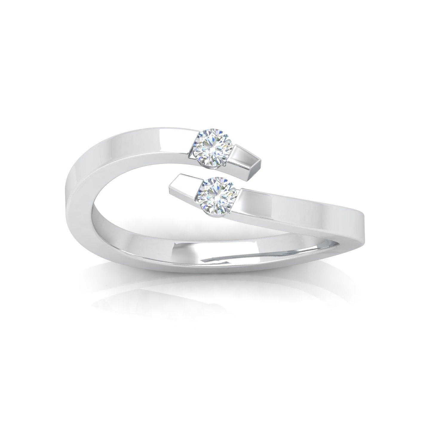 0.20 Carat D/VVS Round Diamond Solitaire Engagement Ring - amadadiamonds