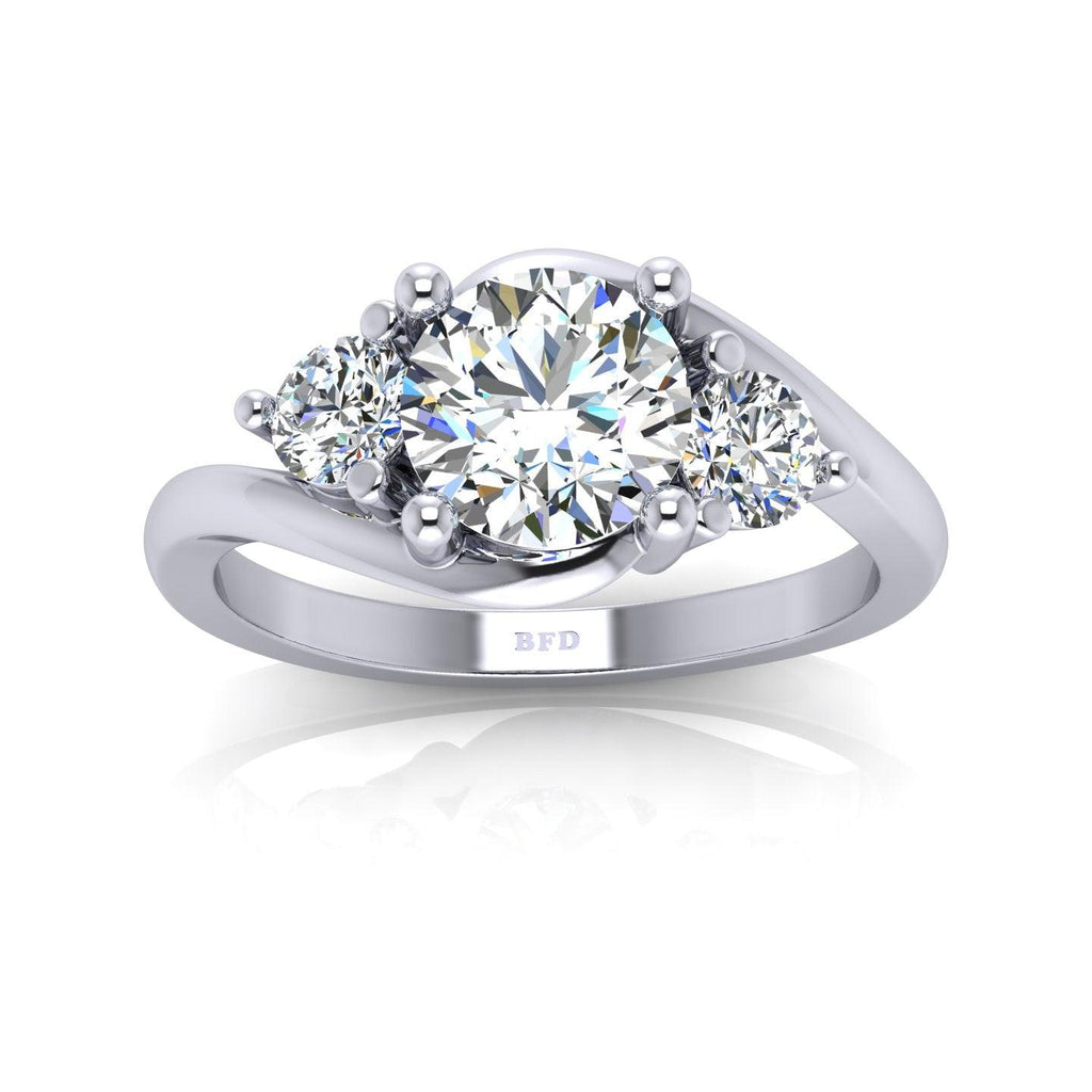 Classic Round Diamond Trilogy Engagement Ring in Platinum 1.00Ct-3.00Ct