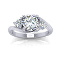 Classic Round Diamond Trilogy Engagement Ring in Platinum 1.00Ct-3.00Ct
