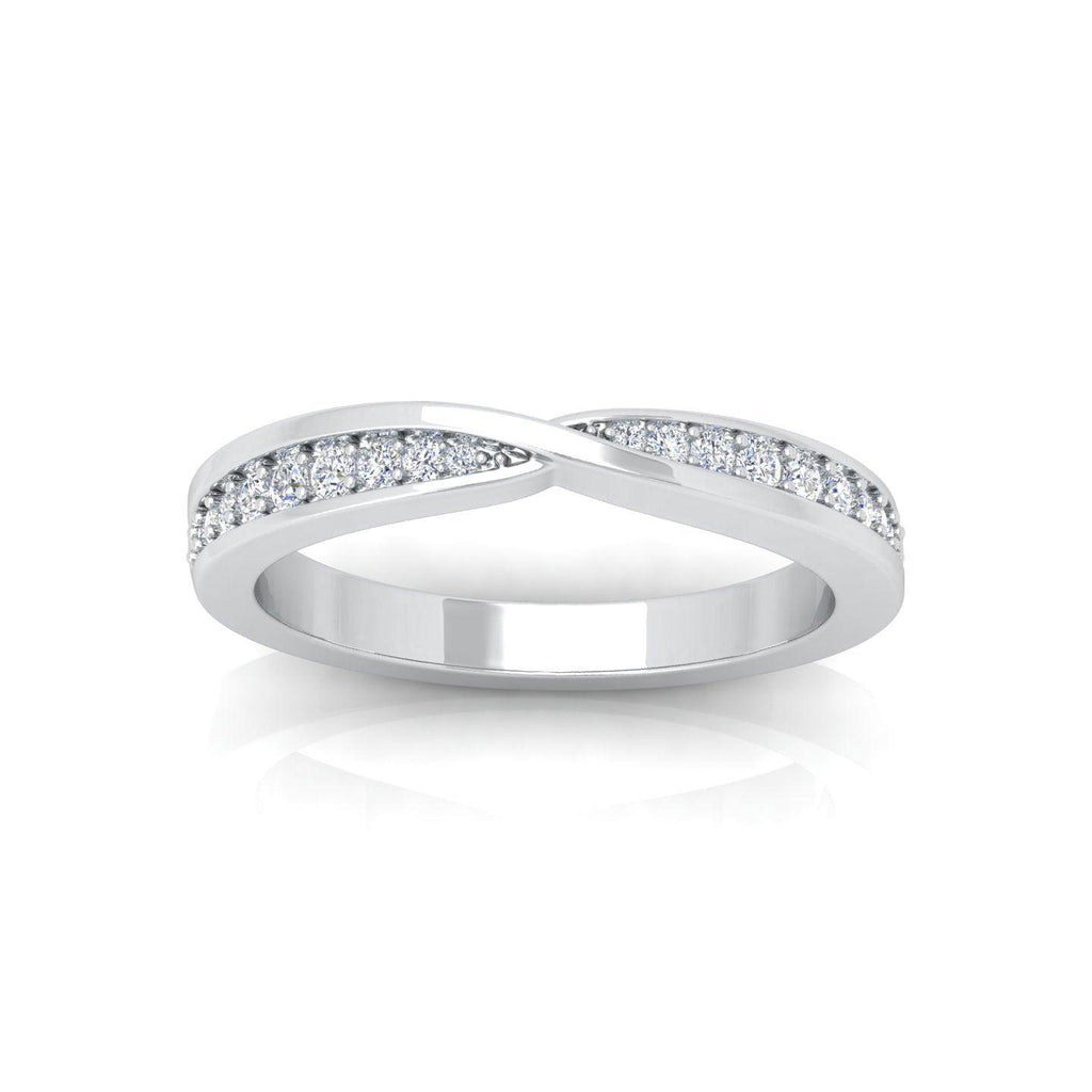 0.25 Carat D/VS Round Diamond Twisted Shank Designer Half Eternity Wedding Ring - amadadiamonds