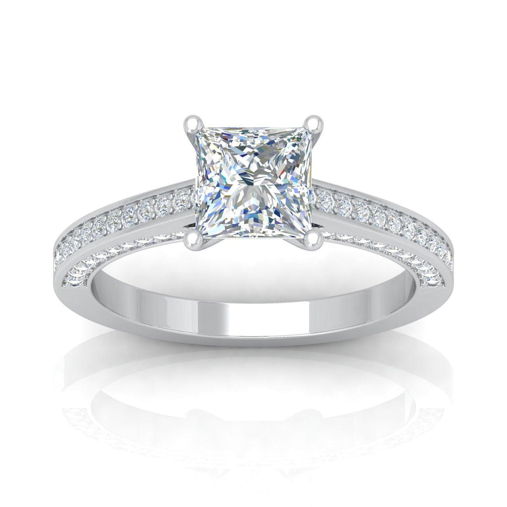 Certified Princess Diamond Engagement Ring 2.00Carat E/VS