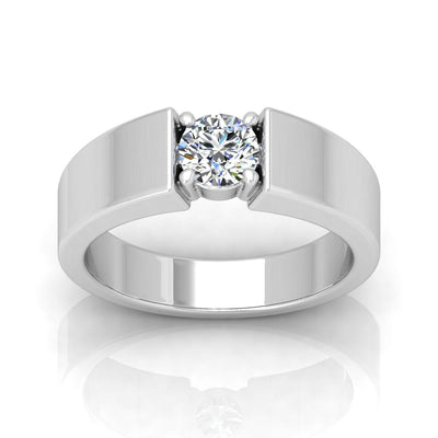 Certified E/VS 1.00Ct Round Diamond Solitaire Engagement Ring For Him