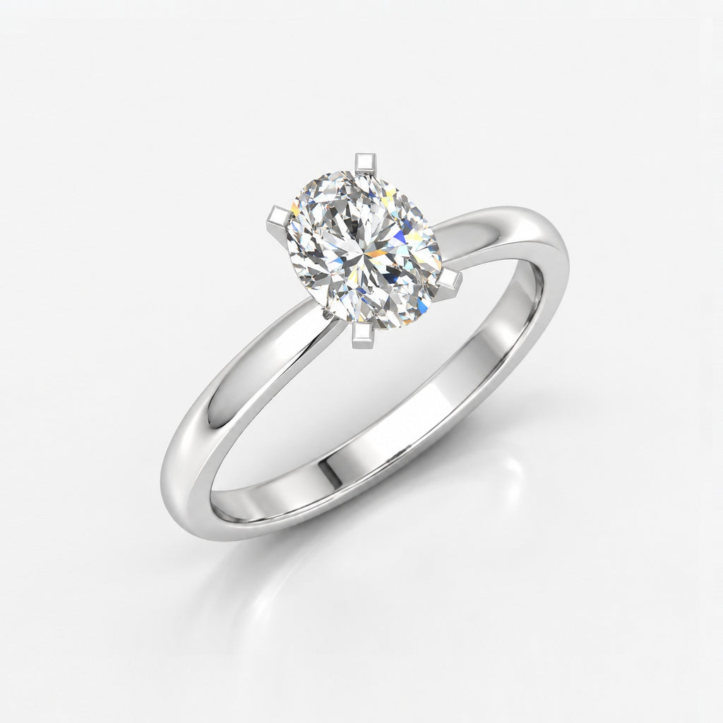 IGI Certified Oval Diamond 2.00Ct Solitaire Engagement Ring in Gold & Platinum