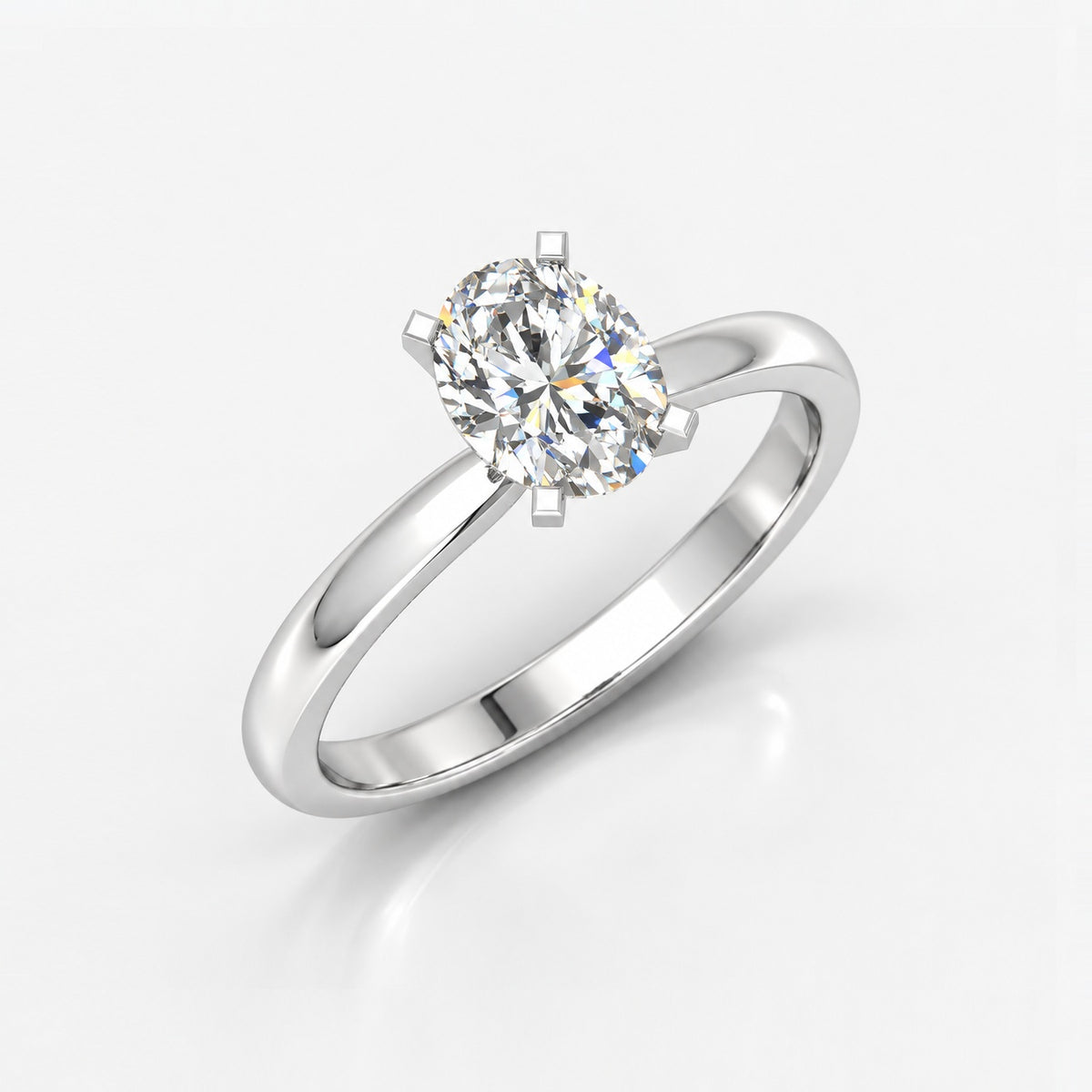 IGI Certified Oval Diamond 2.00Ct Solitaire Engagement Ring in Gold & Platinum