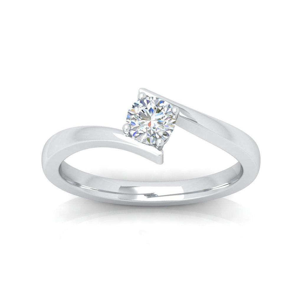 D/VVS 0.25 Carat Round Diamond Solitaire Engagement Ring - amadadiamonds