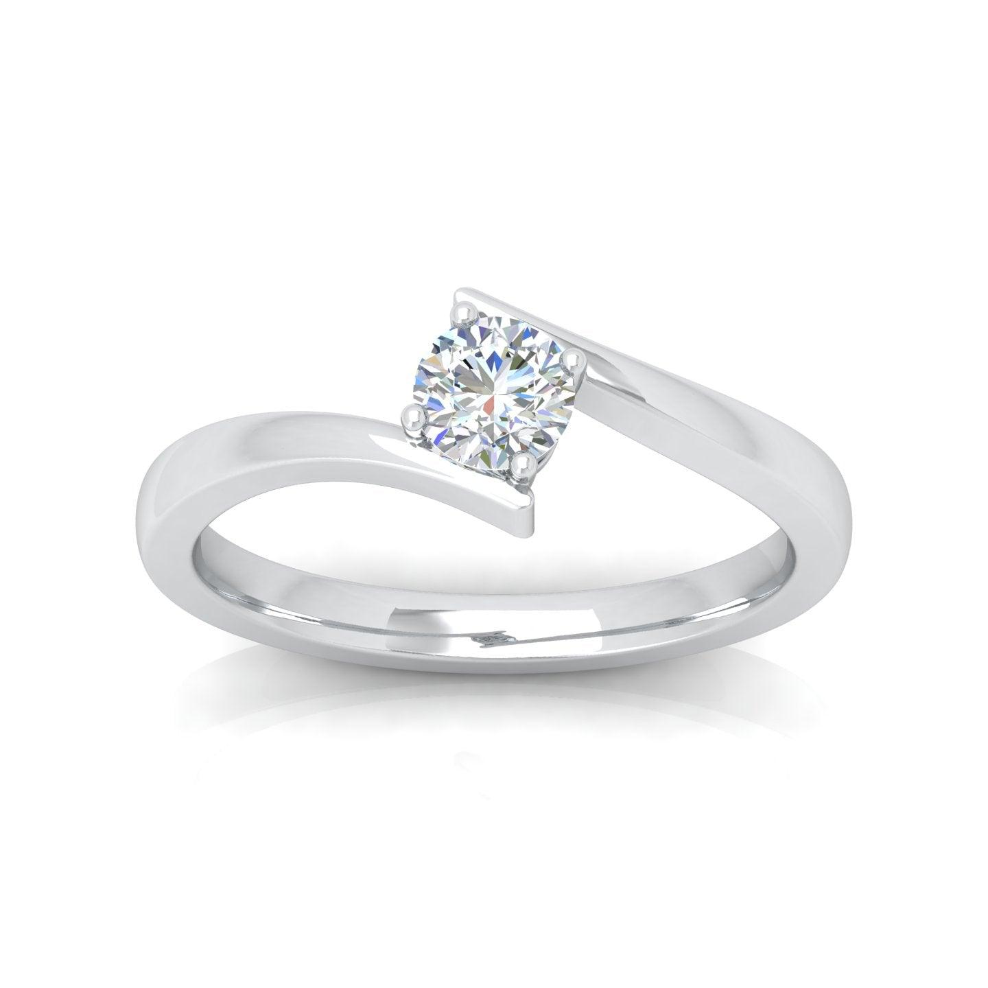 D/VVS 0.25 Carat Round Diamond Solitaire Engagement Ring - amadadiamonds