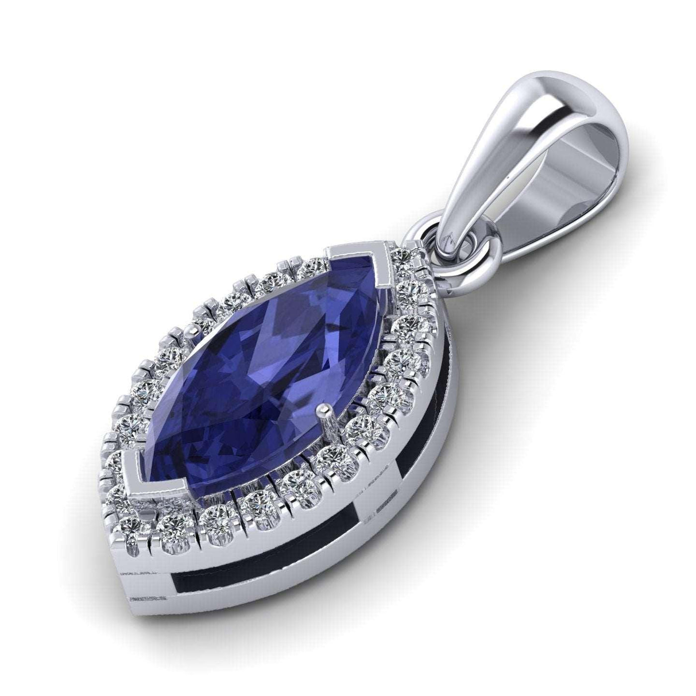 AAA Marquise Tanzanite & diamond Women's Pendant - 1.50 Carat