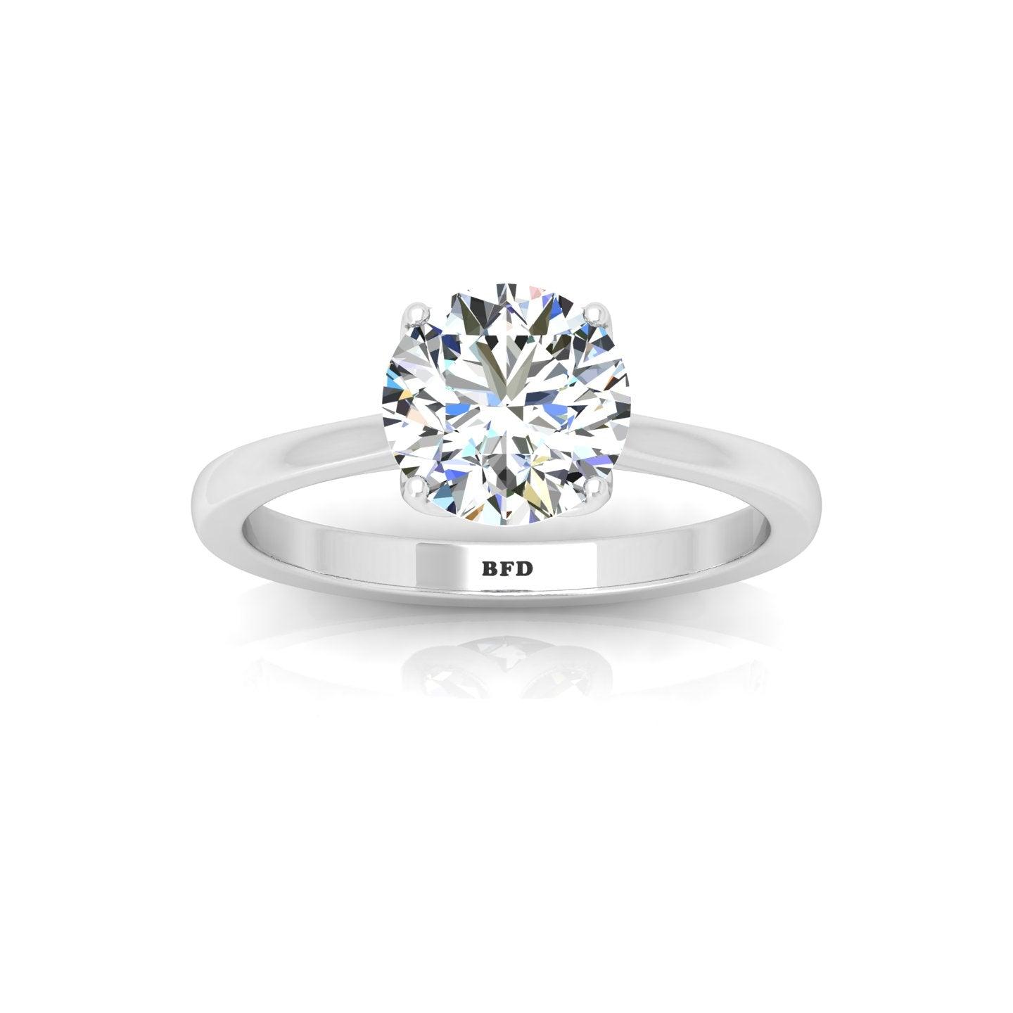 IGI CERTIFIED D/VS 2.00CT Round Diamond Solitaire Engagement Ring, 950 Platinum