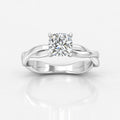 Twisted IGI Certified Classic Cushion Diamond Solitaire Engagement Ring in Gold & Platinum