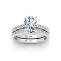 Certified Oval Diamond Bridal Set Engagement Ring With Matching Band 2.00Carat E/VS