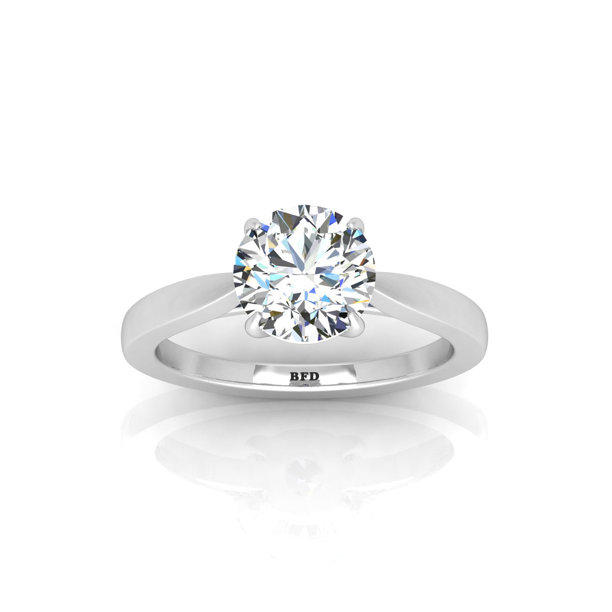 1.00 Carat D/VS Lab Round Diamond Solitaire Engagement Ring For Women