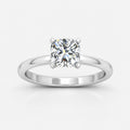 IGI Certified Classic Cushion Diamond Solitaire Engagement Ring in Gold & Platinum