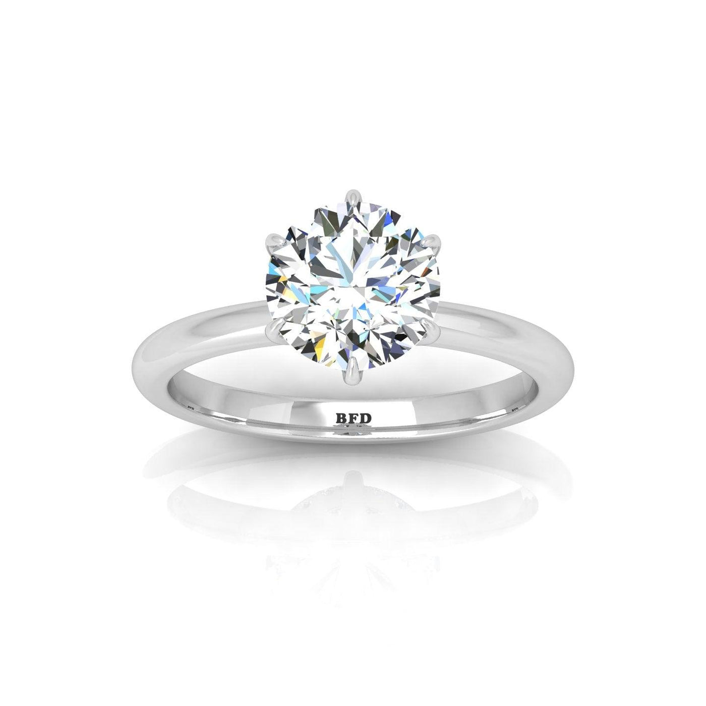 Certified Classic Round Diamond Hidden Halo Engagement Ring