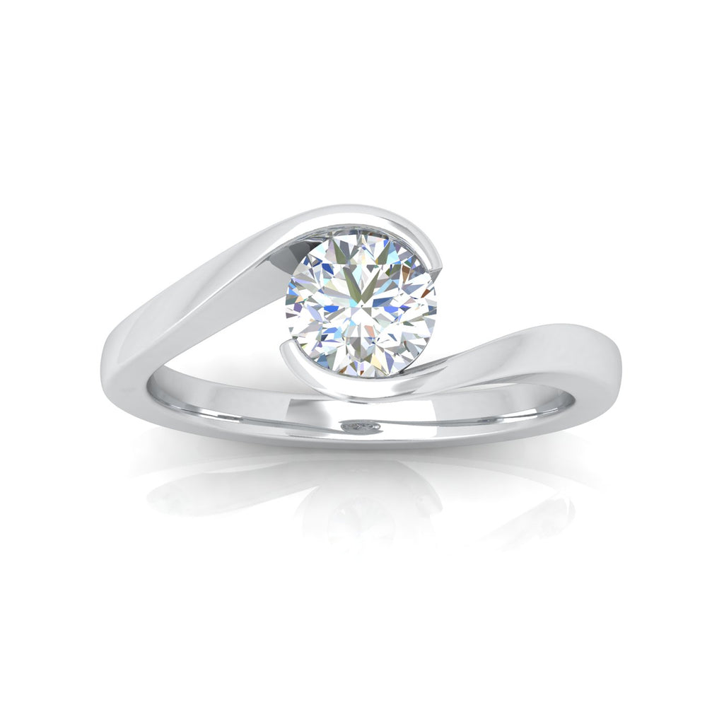 1.00 Carat D/VS Lab Round Diamond Solitaire Engagement Ring For Women