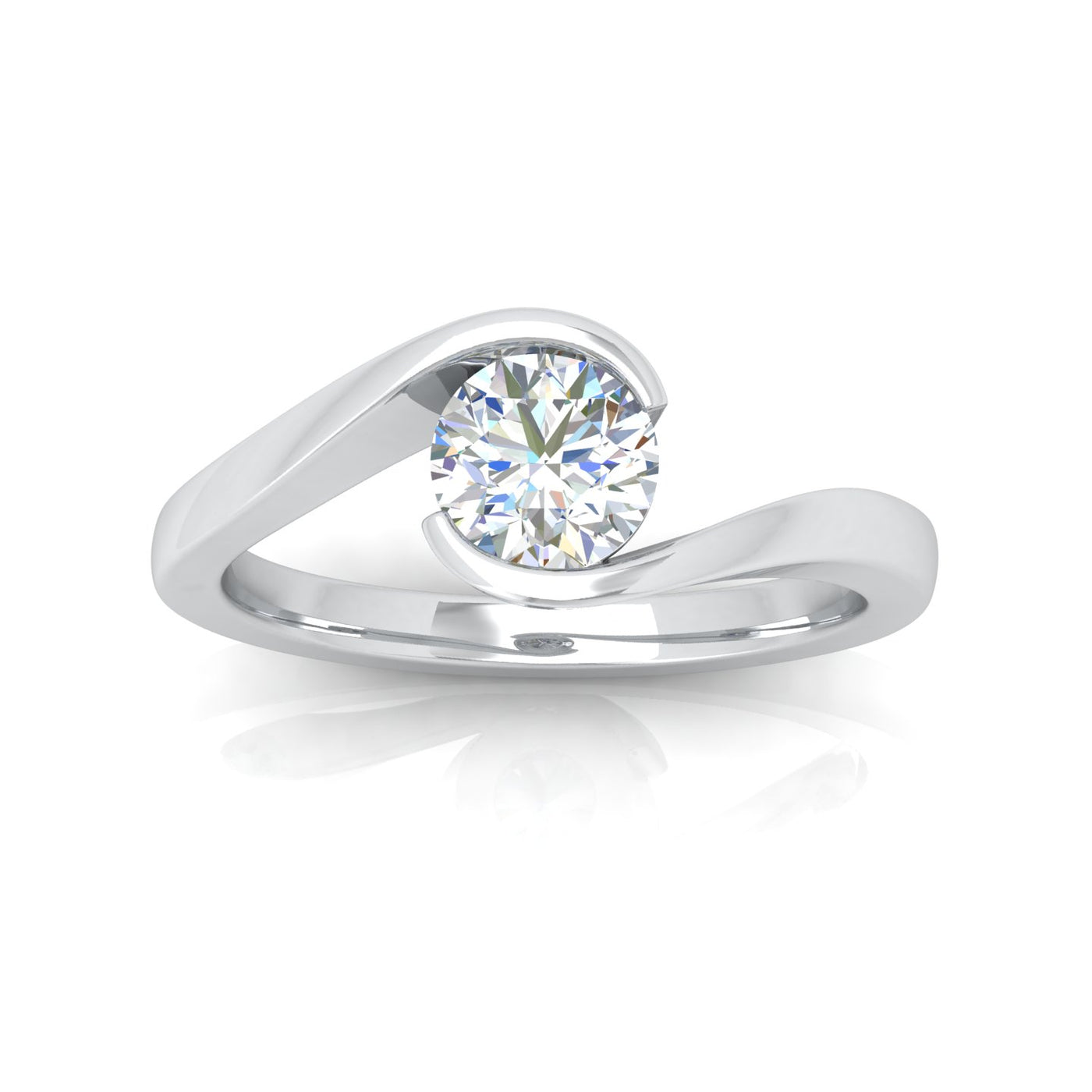1.00 Carat D/VS Lab Round Diamond Solitaire Engagement Ring For Women