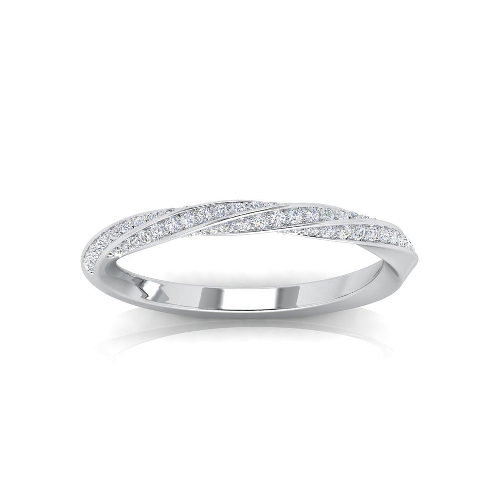round diamond twisted design anniversary ring