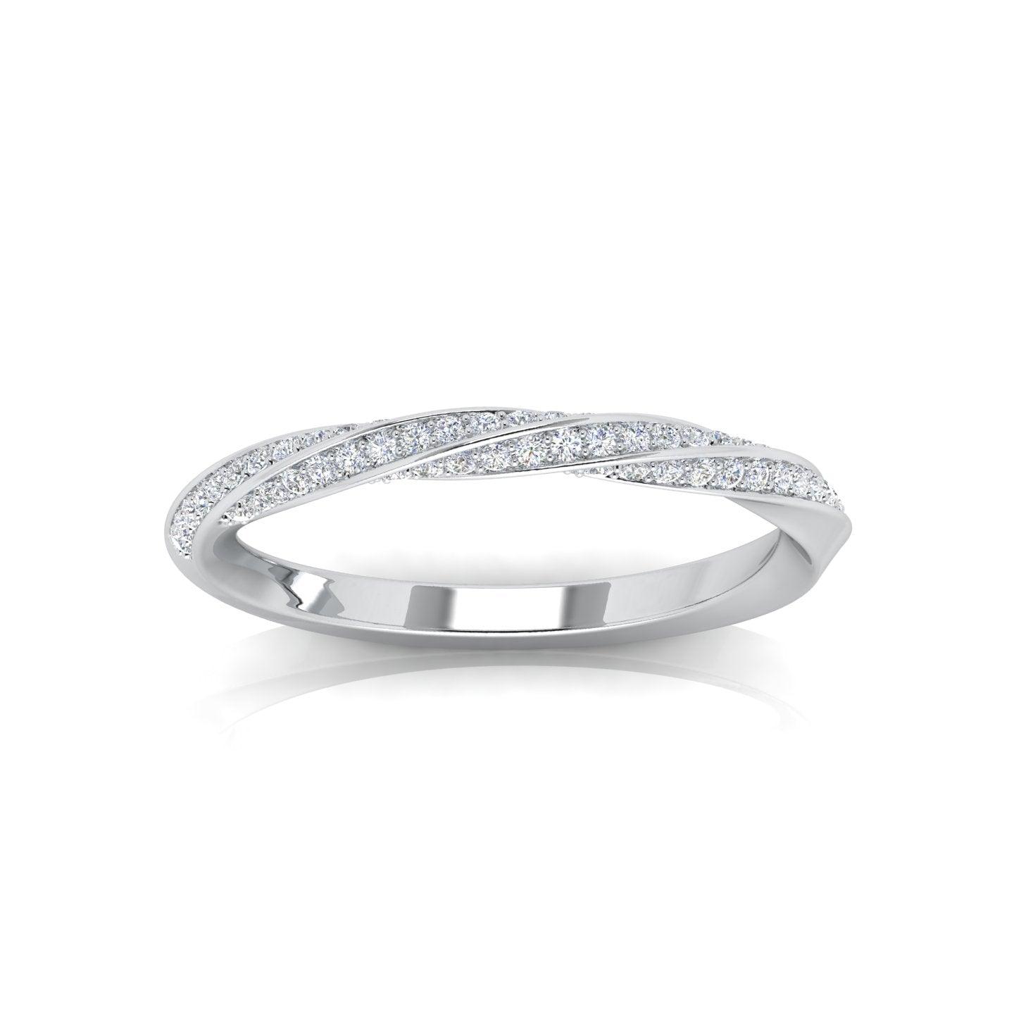 round diamond twisted design anniversary ring