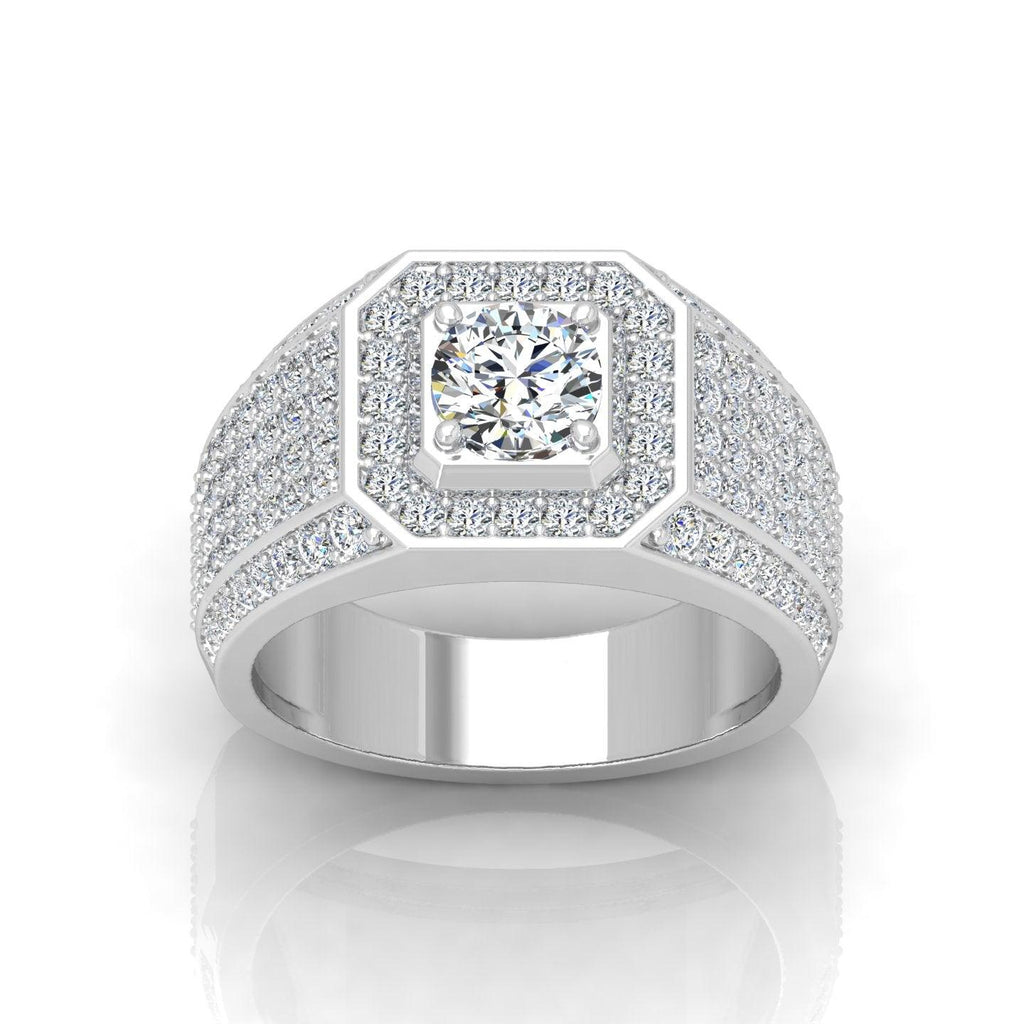 Certified F/VS 2.00Ct Round Diamond Mens Solitaire Ring