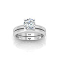 Certified Round Diamond Solitaire Bridal Set Ring 1.00Carat E/VS