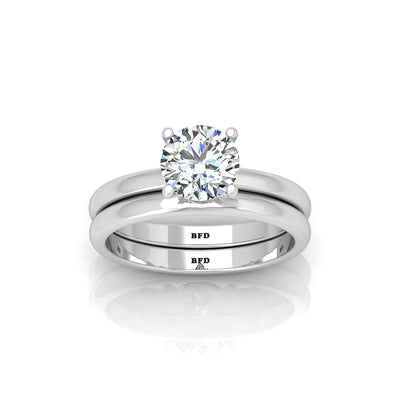 Certified Round Diamond Solitaire Bridal Set Ring 2.00Carat E/VS