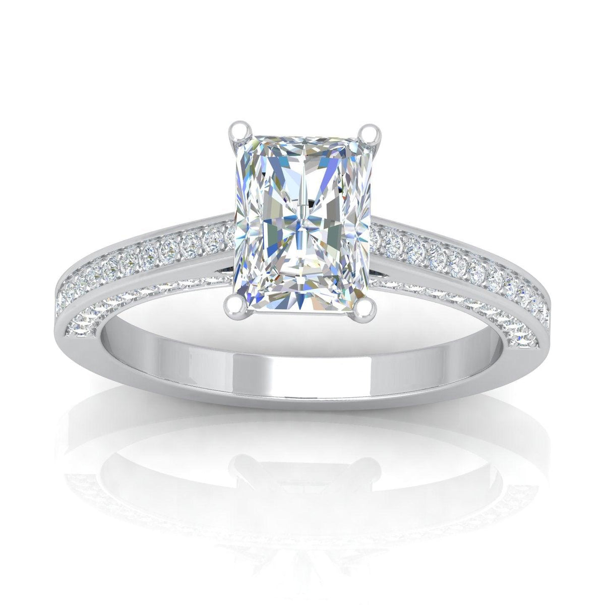 Certified Radiant Diamond Engagement Ring 2.00Carat E/VS