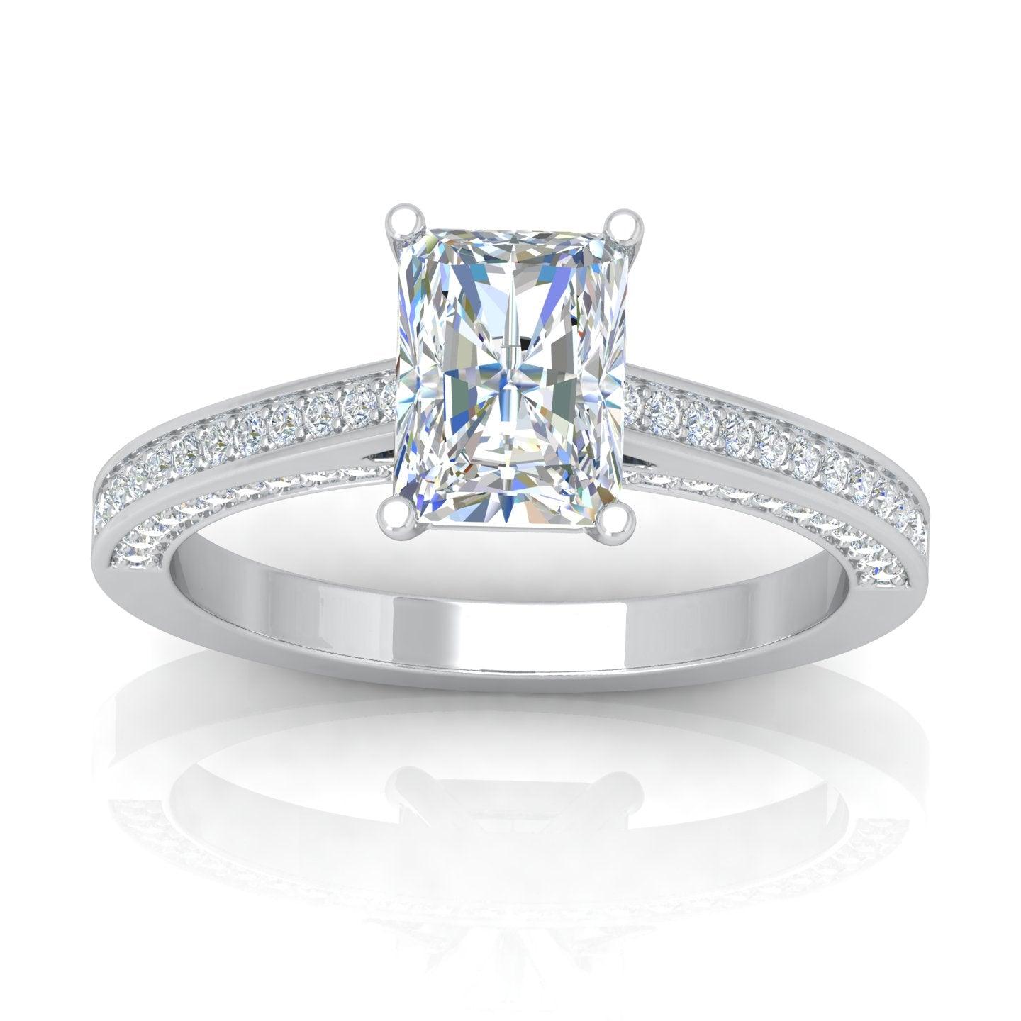 Certified Radiant Diamond Engagement Ring 2.00Carat E/VS