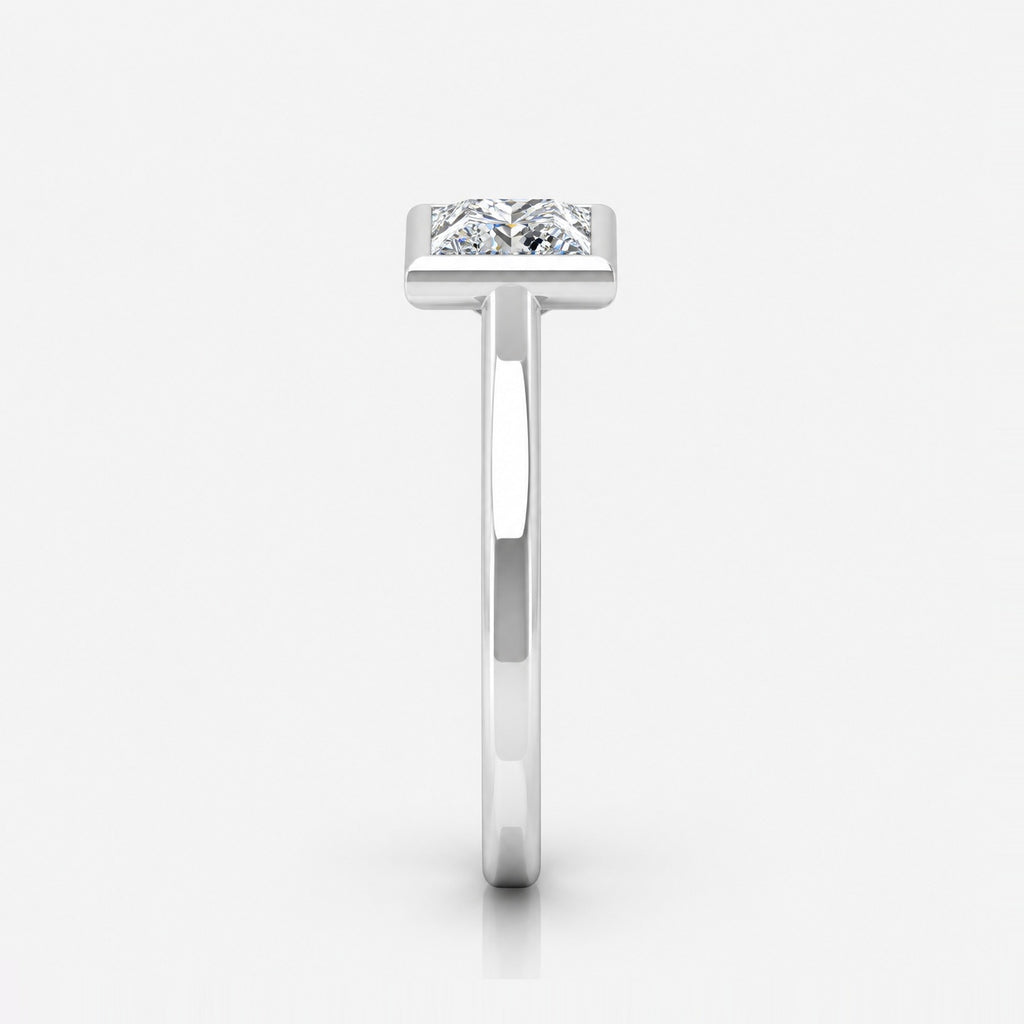 2.00Ct Solitaire Bezel Set Engagement Women's Ring Princess Diamond IGI Certified in Gold & Platinum