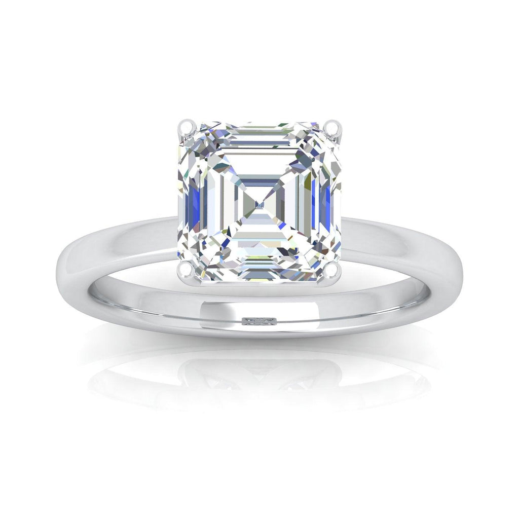 IGI Certified E/VS Asscher Diamond Solitaire Engagement Ring - amadadiamonds
