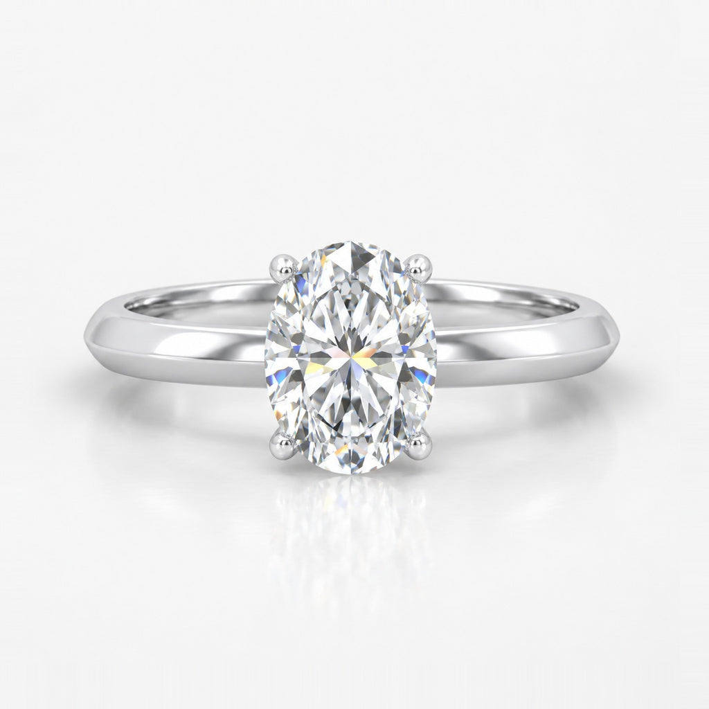 IGI Certified Oval Diamond 2.00Ct Solitaire Engagement Ring in Gold & Platinum