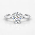 IGI certified oval lab-grown diamond cable solitaire engagement ring in gold and platinum - view 4
