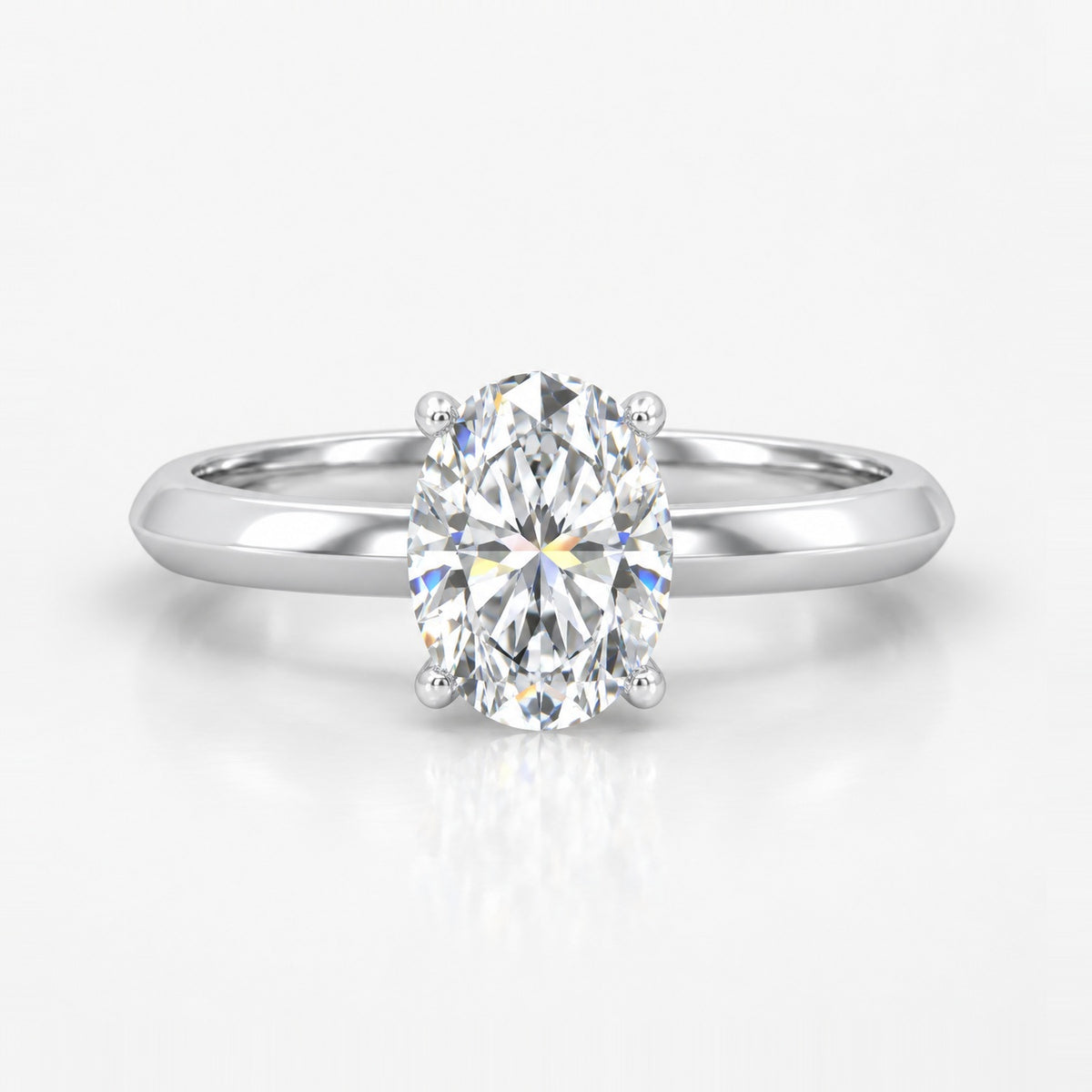 IGI Certified Oval Diamond 2.00Ct Solitaire Engagement Ring in Gold & Platinum