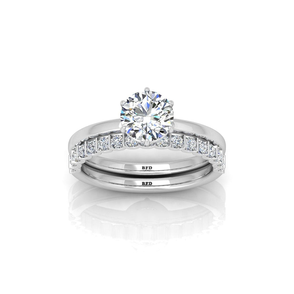 Certified Classic Round Diamond Solitaire Engagement Ring With Matching Band 1.50Ct E/VS