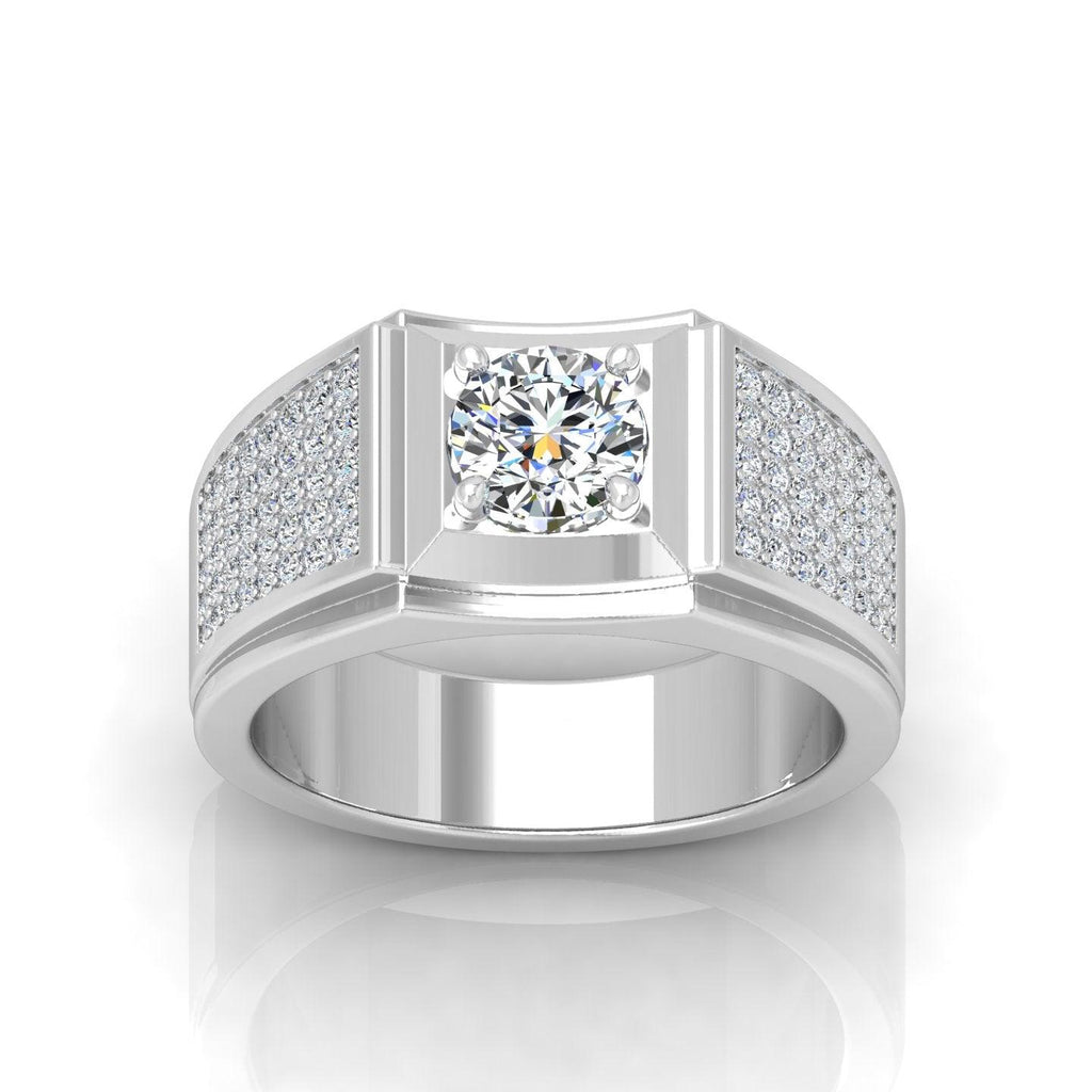 CERTIFIED F/VS 1.50CT ROUND DIAMOND SOLITAIRE WITH ACCENTS ENGAGEMENT RING FOR HIM