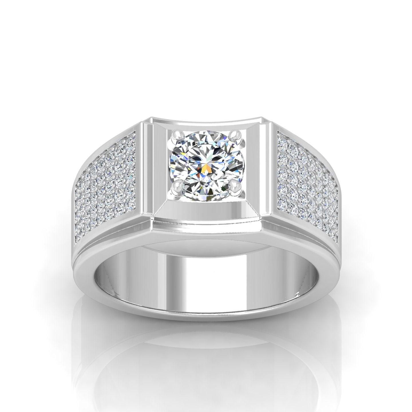 CERTIFIED F/VS 1.50CT ROUND DIAMOND SOLITAIRE WITH ACCENTS ENGAGEMENT RING FOR HIM