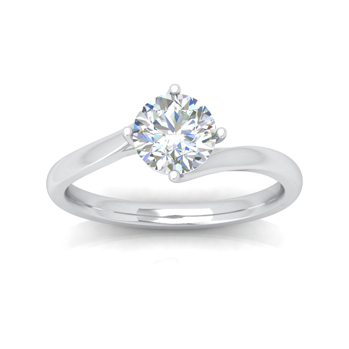 IGI Certified 1.00CT D/VS Classic Round Diamond Solitaire Engagement Ring In 18k Gold